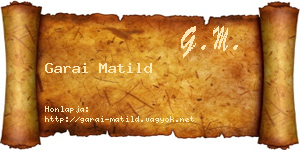 Garai Matild névjegykártya